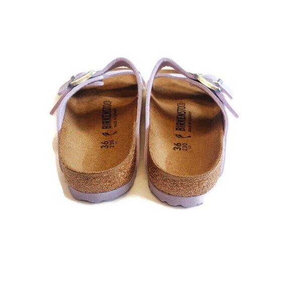 Birkenstock Arizona Birko-Flor Sandals Womens Size 5 - 5.5 NARROW Fit Purple Fog - Picture 7 of 9